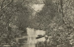 View on the River Cherwell, Oxford, Oxfordshire (b/w photo) بواسطة مصور انجليزى