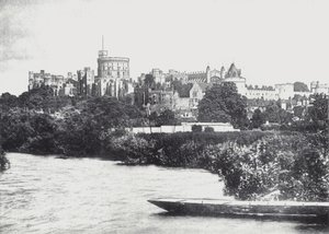 قلعة وندسور من التايمز (صورة b / w) بواسطة مصور انجليزى