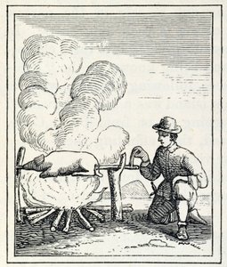 A Boucan من فيلم "Santo Domingo Past and Present" بقلم صامويل هازارد. 1873 بواسطة مدرسة اللغة الإنجليزية