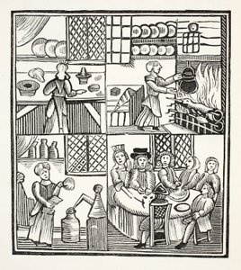 مجموعة من إيصالات الطبخ ، توضيح من كتب الفصل الثاني عشر للكاتب جون أشتون ، حانة. 1882 بواسطة مدرسة اللغة الإنجليزية