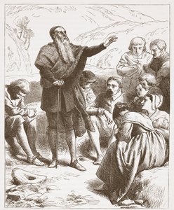 A Conventicle: Worship on the Hill-side ، توضيح من تاريخ البروتستانتية بقلم جيمس أيتكين ويلي (1808-1890) ، حانة. 1878 بواسطة مدرسة اللغة الإنجليزية