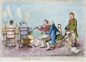 حفل موسيقى الريف ، أو الترفيه الليلي في ساسكس ، نشرته هانا همفري في عام 1798 (النقش اليدوي) بواسطة مدرسة اللغة الإنجليزية