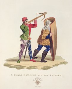 A Cross-bowman و Paviser ، 1433 ، من الدروع القديمة بقلم صامويل راش ميريك ، 1824 بواسطة مدرسة اللغة الإنجليزية