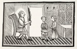 أب وأبناءه ، توضيح من كتب الفصل الثاني عشر للكاتب جون أشتون ، حانة. 1882 بواسطة مدرسة اللغة الإنجليزية