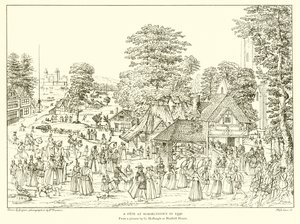 A Fete at Horselydown عام 1590 بواسطة مدرسة اللغة الإنجليزية