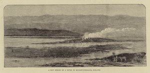 A Hot Spring in a River in Reykholtsdalur, Iceland (engraving) بواسطة مدرسة اللغة الإنجليزية