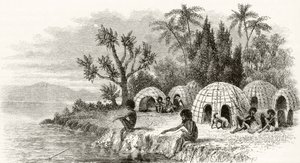 مخيم محلي في كوينزلاند ، c.1880 ، من "الصور الأسترالية" لهوارد ويلوبي ، نشرته جمعية المسالك الدينية ، لندن ، 1886 بواسطة مدرسة اللغة الإنجليزية