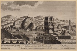 A Perspective View of the Church of the Holy Sepulchre at Jerusalem, and other Structures (engraving) بواسطة مدرسة اللغة الإنجليزية