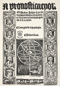 A Prostostostation ، بواسطة Jasper Laet (fl.1485-1532) ، طبعها R. Bankes ، 1524 بواسطة مدرسة اللغة الإنجليزية