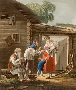 عائلة فلاحين روسية ، 1823 بواسطة مدرسة اللغة الإنجليزية