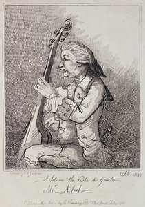 كارل منفرد على فيولا دا جامبا ، كارل فريدريش أبيل (1723-1787) منقوش بواسطة ويليام نيلسون جاردنر (1766-1814) 1787 بواسطة مدرسة اللغة الإنجليزية