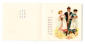 بطاقة تهنئة من فيكتوريا برفقة خادمتين حوالي عام 1880 بواسطة مدرسة اللغة الإنجليزية