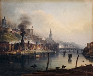 منظر لنيوكاسل من نهر تاين ، c.1810 بواسطة مدرسة اللغة الإنجليزية
