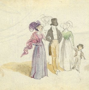 نزهة عائلية ، 1825 ج (مرحاض على ورق) بواسطة مدرسة اللغة الإنجليزية