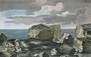 تمثال ضخم مخدّد لامرأة عُثر عليه في مدينة كانوبوس القديمة في مصر. 1807 (نقش) بواسطة مدرسة اللغة الإنجليزية