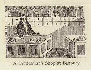 متجر تاجر في Banbury (نقش) بواسطة مدرسة اللغة الإنجليزية