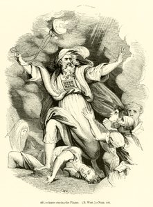 Aaron staying the Plague ، B West ، أرقام xvi (نقش) بواسطة مدرسة اللغة الإنجليزية