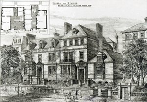 مكان الدير ، St.Johns Wood ، من The Building News ، 18 يناير 1878 بواسطة مدرسة اللغة الإنجليزية