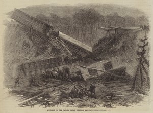 Accident on the Canada Great Western Railway, near Dundas (engraving) بواسطة مدرسة اللغة الإنجليزية