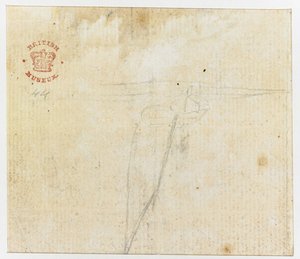 يضيف. 15508 ، f.44v ، رسم تخطيطي من "الرسومات" بالحبر الهندي ، يوضح رحلة النقيب كوك الأولى بواسطة مدرسة اللغة الإنجليزية