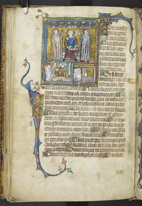 أضف MS 47680 f.31v Alexander مع اثنين من المنجمين يشيران إلى النجوم مع ملكة وامرأة مع أطفال حديثي الولادة ، من Secreta Secretorum بواسطة مدرسة اللغة الإنجليزية