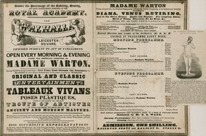 الإعلان عن The Walhalla ، Leicester Square ، تحت إشراف Madame Warton بواسطة مدرسة اللغة الإنجليزية