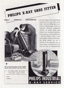 إعلان عن مجرب الأحذية من Philips X-Ray ، 1930s بواسطة مدرسة اللغة الإنجليزية
