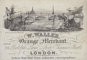 إعلان لصالح W Waller، Orange Merchant، London (litho) بواسطة مدرسة اللغة الإنجليزية