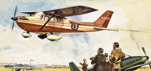 طائرة تحلق في كأس الملك ، والتي بدأت عام 1922 بواسطة مدرسة اللغة الإنجليزية