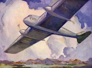 طائرة المستقبل (طباعة حجرية ملونة) بواسطة مدرسة اللغة الإنجليزية