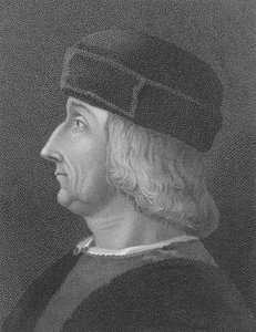 Aldus Manutius, after a portrait by Bellini (engraving) بواسطة مدرسة اللغة الإنجليزية