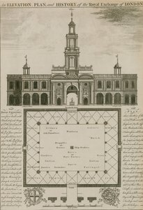 ارتفاع وخطة وتاريخ التبادل الملكي ، لندن بواسطة مدرسة اللغة الإنجليزية