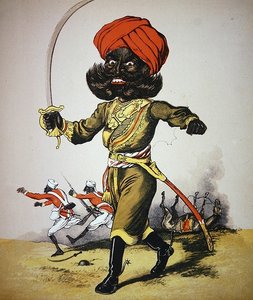 'Army and Navy Drolleries' ، رسم توضيحي بواسطة Major Seccombe ، نشره Frederick Warne & Co. ، حوالي عام 1875 (لون ليثو) بواسطة مدرسة اللغة الإنجليزية