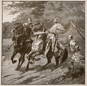 اعتقال الملك ريتشارد ، رسم توضيحي من Cassells Illustrated History of England (sepia photo) بواسطة مدرسة اللغة الإنجليزية