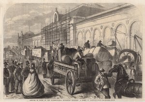وصول البضائع إلى مبنى المعرض الدولي ؛ مشهد في طريق كرومويل بواسطة مدرسة اللغة الإنجليزية