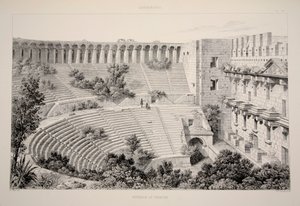 Aspendu - داخل المسرح ، حانة. 1863 ليثوجراف. بواسطة مدرسة اللغة الإنجليزية