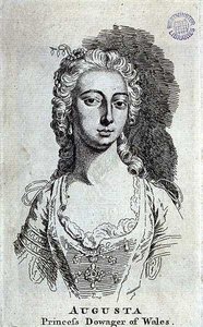 أوغستا ، أميرة ويلز (1719-1772) ، حوالي 1751 (نقش) بواسطة مدرسة اللغة الإنجليزية