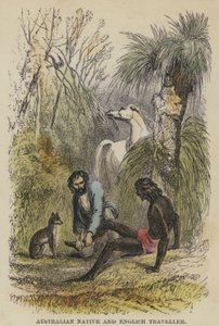 المسافر الأسترالي الأصلي والإنجليزي (نقش ملون) بواسطة مدرسة اللغة الإنجليزية