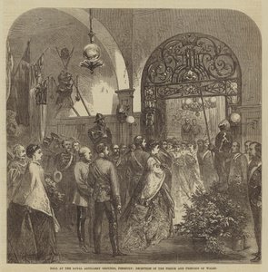 Ball at the Royal Artillery Grounds, Finsbury, Reception of the Prince and Princess of Wales (engraving) بواسطة مدرسة اللغة الإنجليزية