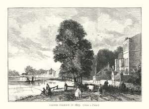 شرفة بارنز تيراس عام 1823 (نقش) بواسطة مدرسة اللغة الإنجليزية