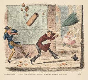 بارني بونتلاين وبيلي بولينج ؛ أو ، مزايا الوجود في البحر ، حانة. 1835 (نقش ملون يدوي) بواسطة مدرسة اللغة الإنجليزية