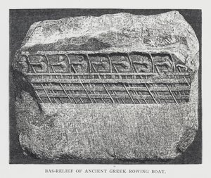 Bas-relief of ancient Greek rowing boat (engraving) بواسطة مدرسة اللغة الإنجليزية