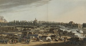 معركة لايبزيغ ، 16-19 أكتوبر 1813 ، من سجل مصور للأحداث الهامة في حوليات أوروبا خلال السنوات 1812 ، 1813 ، 1814 و 1815 ، 1815 (ألوان مائية) بواسطة مدرسة اللغة الإنجليزية