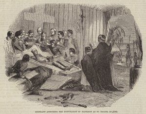 حضور برتراند استخراج جثث نابليون في سانت هيلانة عام 1840 بواسطة مدرسة اللغة الإنجليزية