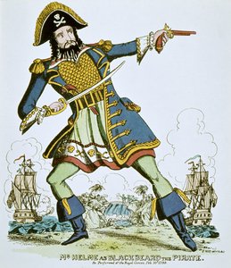 Blackbeard the pirate (coloured engraving) بواسطة مدرسة اللغة الإنجليزية