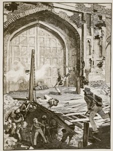 تفجير بوابة الكشمير في دلهي ، التوضيح من Cassells Illustrated History of England (sepia photo) بواسطة مدرسة اللغة الإنجليزية
