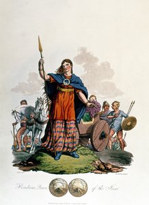 Boadicea ، ملكة Iceni ، صممه CHS ، نقشه ريتشارد هافيل الأكبر ، تم نشره عام 1815 (aquatint) بواسطة مدرسة اللغة الإنجليزية