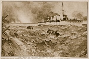 قوارب من Arethusa لإنقاذ الرجال من غرق Blucher ، 1914-1919 بواسطة مدرسة اللغة الإنجليزية