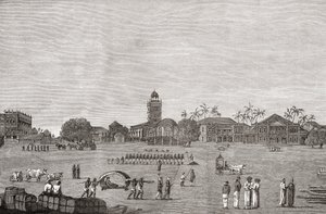 بومباي جرين ، جنوب مومباي ، الهند عام 1767 ، من "تاريخ قصير للشعب الإنجليزي" بقلم جي آر جرين ، نُشر عام 1893 بواسطة مدرسة اللغة الإنجليزية