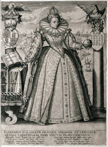 صورة كتابية تحتفل بالملكة إليزابيث هي عهد سعيد ومزدهر ، 1596 بواسطة مدرسة اللغة الإنجليزية